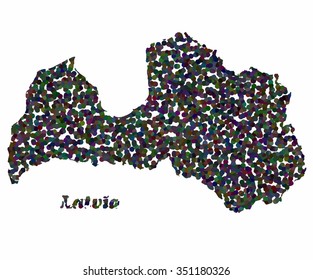 Concept map of Latvia, vector design Illustration.