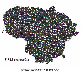 Concept map of Lithuania, vector design Illustration.