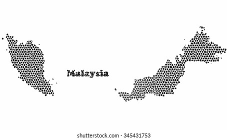 Concept map of Malaysia, vector design Illustration.