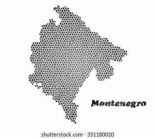 Concept map of Montenegro, vector design Illustration.