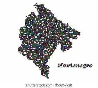 Concept map of Montenegro, vector design Illustration.