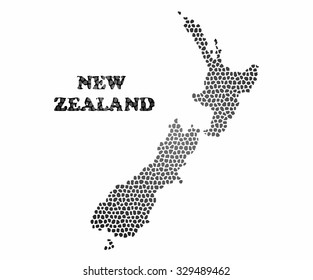 Concept map of New Zealand, vector design Illustration.