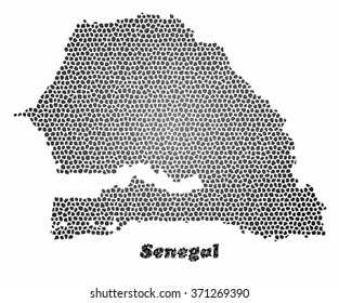 Concept map of, Senegal vector design Illustration.