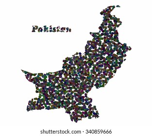 Concept map of Pakistan, vector design Illustration.