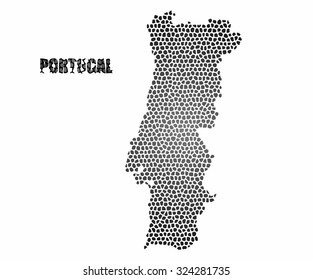 Concept map of Portugal, vector design Illustration.