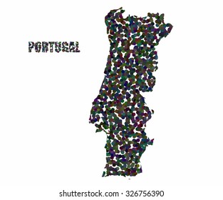 Concept map of Portugal, vector design Illustration.