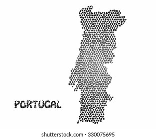 Concept map of Portugal, vector design Illustration.