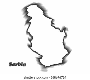 Concept map of Serbia, vector design Illustration.