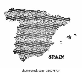 Concept map of Spain, vector design Illustration.