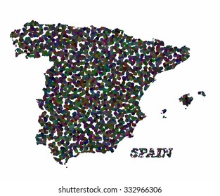 Concept map of Spain, vector design Illustration.