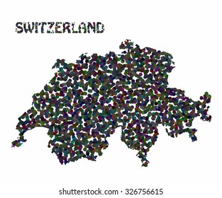 Concept map of Switzerland, vector design Illustration.