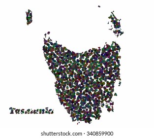 Concept map of Tasmania Australian, vector design Illustration.