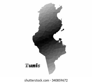 Concept map of Tunis, vector design Illustration.
