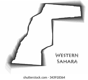Concept map of Western Sahara, vector design Illustration.