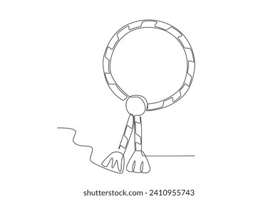 A concept of Martisor celebration. Martisor one-line drawing