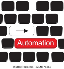  Concept meaning conveys a commercial message using graphics Keyboard key.Digital Display Advertising. Keyboard key marker Automation . vector  design.