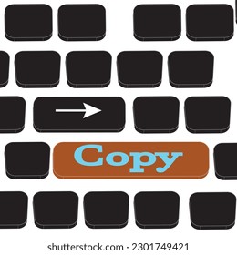  Concept meaning conveys a commercial message using graphics Keyboard key.Digital Display Advertising. Keyboard key marker Copy . vector  design.