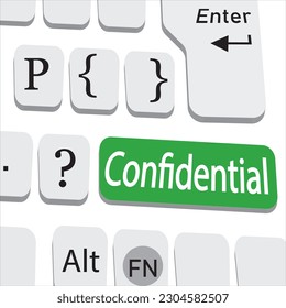 Concept meaning conveys a commercial message using graphics Keyboard key.Digital Display Advertising. Keyboard key marker Confidential . vector  design.