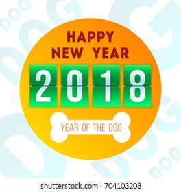 Concept with mechanical flip clock design for Happy New Year 2018.