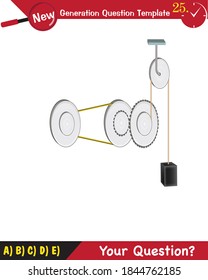 Concept of mechanics for movable pulleys with load and rope, eps, new generation, vector.