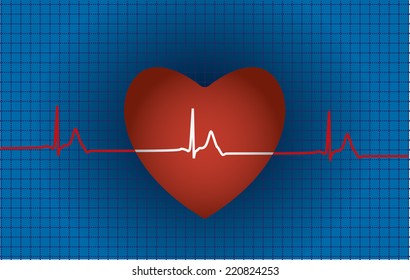 Concept of medical problem with heart. Vector illustration