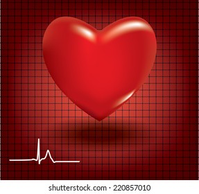 Concept of medical problem with heart. Vector illustration