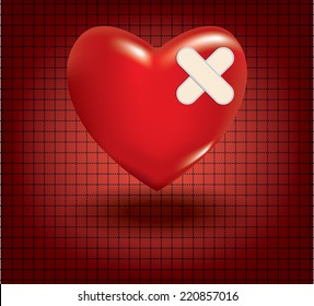 Concept of medical problem with heart. Vector illustration