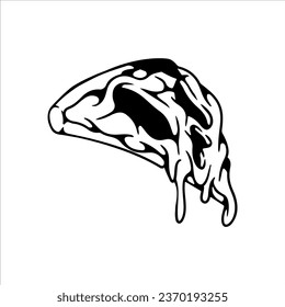 concept melted pizza vector illustration