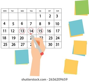 O conceito do ciclo menstrual, período de ovulação.  Marca os dias no calendário