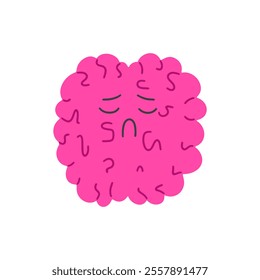 Concept of mental disorder, depression, dementia, Alzheimer's, anxiety. Sad brain icon in flat style.