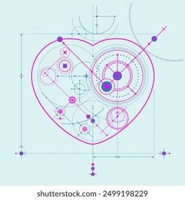 Concepto de salud mental o cardiología, gráfico de la forma del corazón con elemento de plano