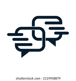 Concept message, speech bubbles, business logo, dialogue, chat, social networks. Design element. Vector icon isolated on white background.