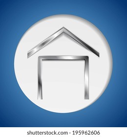Concept metallic house symbol. Vector