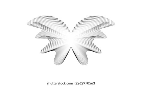 Concept of metaverse, virtual reality experience with abstract sphere, Shiny abstract butterfly futuristic wave vector illustration eps10 lines technology backgound