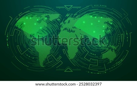 concept of military technology, graphic of radar interface with futuristic element