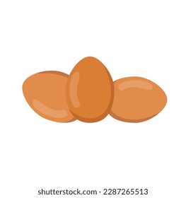 Concept Milk product chicken eggs. This is a flat illustration in a cartoon style for a dairy web concept. The illustration shows several eggs. Vector illustration.