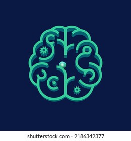 concept of mind and intellect or brain storming, graphic of brain shape combined with maze pattern