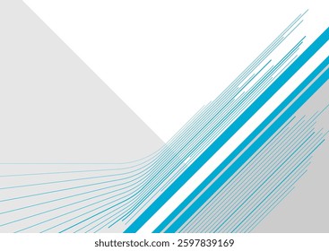 Concept minimal geometric design with abstract blue lines and stripes. Vector brochure, template background