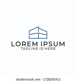 Das Konzept der minimalistischen monolinen Stil Gebäude Logo-Design. Logo-Design-Buchstaben.