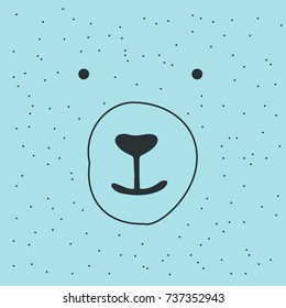 Concept of a minimalistic (panda) bear smiling at you. Vector illustration.