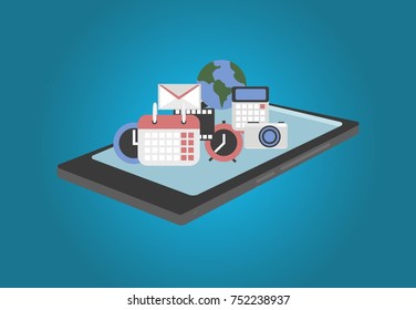The concept of mobile applications.phone with applications