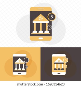 Concept for mobile banking and online payment. Vector flat illustration