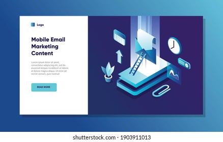 Concept of mobile email marketing notification