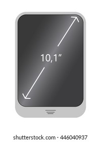 the concept of mobile gadget with an indication of the display diagonal