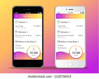 Concept of mobile payments, personal data protection. Transfer money from card. Isometric image of smartphone.