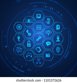 concept of mobile technology application, vector of digital gadget icon set