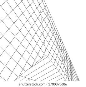 Concepto de arquitectura moderna Ilustración 3d