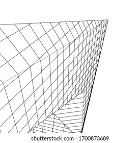 Concepto de arquitectura moderna Ilustración 3d