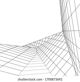 Concept modern architecture 3d illustration