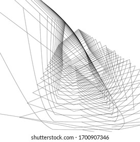 Concept modern architecture 3d illustration